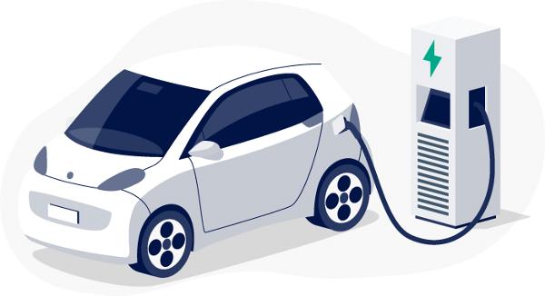 Electric vehicle charging illustration